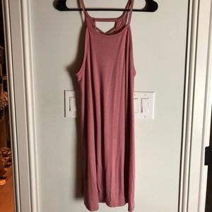 Blush pink dress with criss cross back
